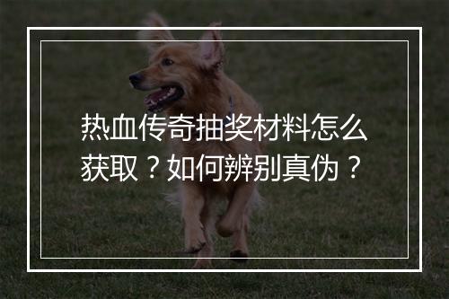 热血传奇抽奖材料怎么获取？如何辨别真伪？