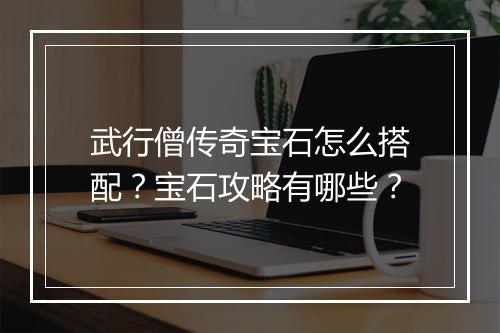 武行僧传奇宝石怎么搭配？宝石攻略有哪些？