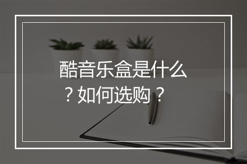 酷音乐盒是什么？如何选购？