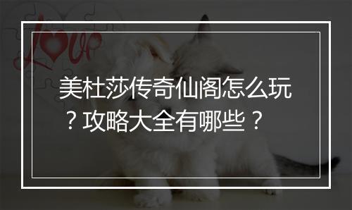 美杜莎传奇仙阁怎么玩？攻略大全有哪些？