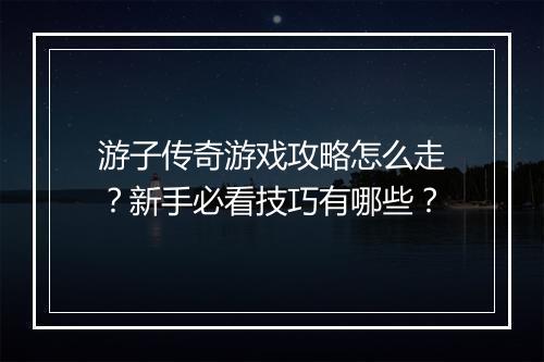 游子传奇游戏攻略怎么走？新手必看技巧有哪些？