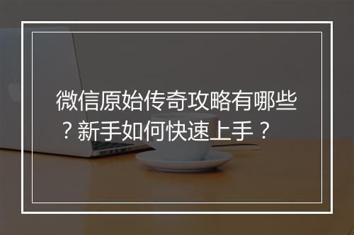 微信原始传奇攻略有哪些？新手如何快速上手？