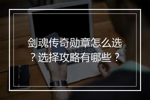 剑魂传奇勋章怎么选？选择攻略有哪些？
