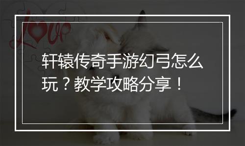 轩辕传奇手游幻弓怎么玩？教学攻略分享！