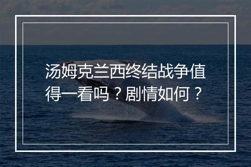汤姆克兰西终结战争值得一看吗?剧情如何?