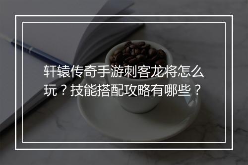 轩辕传奇手游刺客龙将怎么玩？技能搭配攻略有哪些？