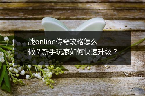 战online传奇攻略怎么做？新手玩家如何快速升级？