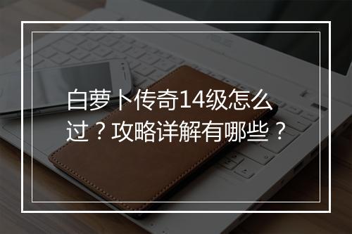 白萝卜传奇14级怎么过？攻略详解有哪些？