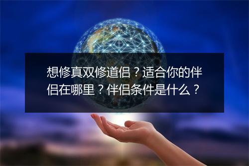 想修真双修道侣？适合你的伴侣在哪里？伴侣条件是什么？