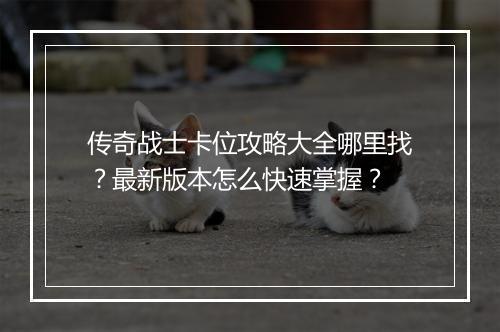 传奇战士卡位攻略大全哪里找？最新版本怎么快速掌握？