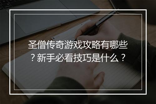 圣僧传奇游戏攻略有哪些？新手必看技巧是什么？