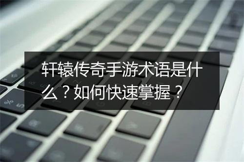 轩辕传奇手游术语是什么？如何快速掌握？