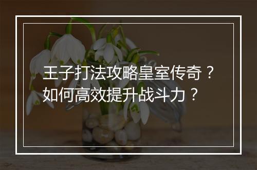 王子打法攻略皇室传奇？如何高效提升战斗力？