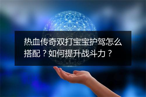 热血传奇双打宝宝护驾怎么搭配？如何提升战斗力？