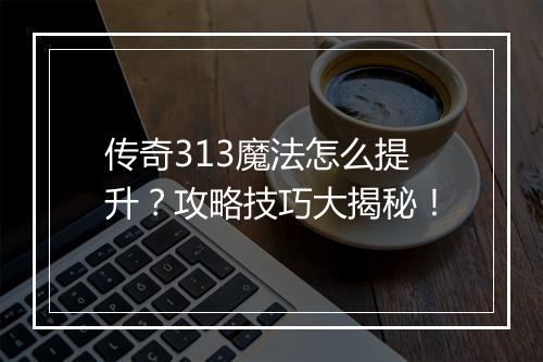 传奇313魔法怎么提升？攻略技巧大揭秘！