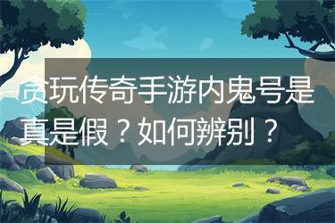 贪玩传奇手游内鬼号是真是假？如何辨别？