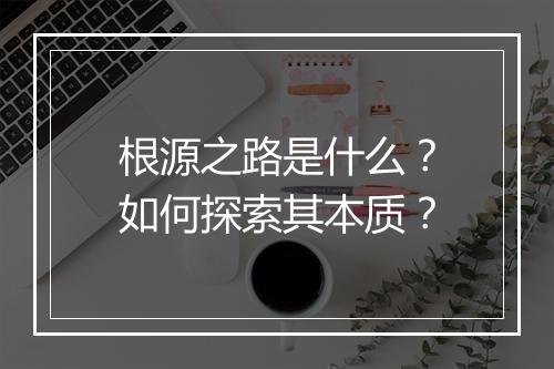 根源之路是什么？如何探索其本质？