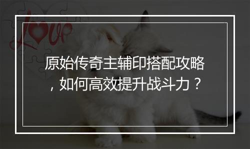 原始传奇主辅印搭配攻略，如何高效提升战斗力？