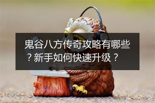 鬼谷八方传奇攻略有哪些？新手如何快速升级？