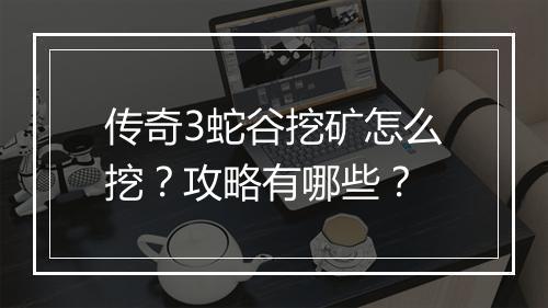 传奇3蛇谷挖矿怎么挖？攻略有哪些？