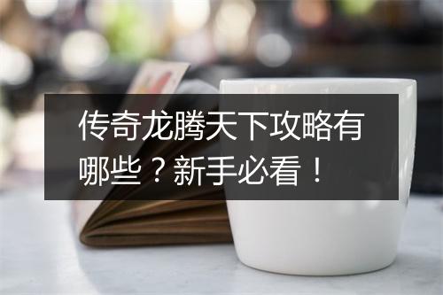 传奇龙腾天下攻略有哪些？新手必看！