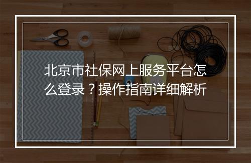 北京市社保网上服务平台怎么登录？操作指南详细解析