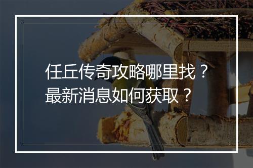 任丘传奇攻略哪里找？最新消息如何获取？