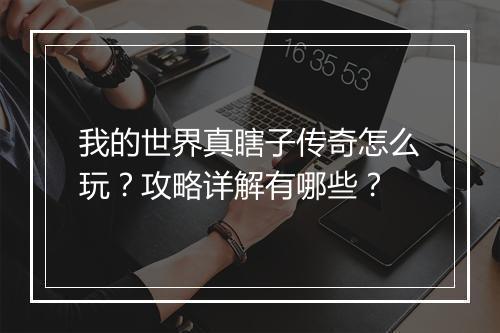 我的世界真瞎子传奇怎么玩？攻略详解有哪些？