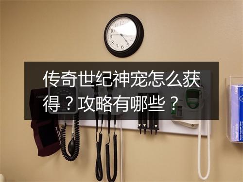 传奇世纪神宠怎么获得？攻略有哪些？