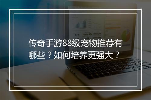 传奇手游88级宠物推荐有哪些？如何培养更强大？