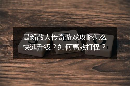 最新散人传奇游戏攻略怎么快速升级？如何高效打怪？