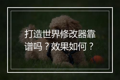 打造世界修改器靠谱吗？效果如何？