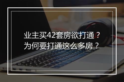 业主买42套房欲打通？为何要打通这么多房？