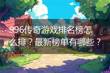 996传奇游戏排名榜怎么排？最新榜单有哪些？