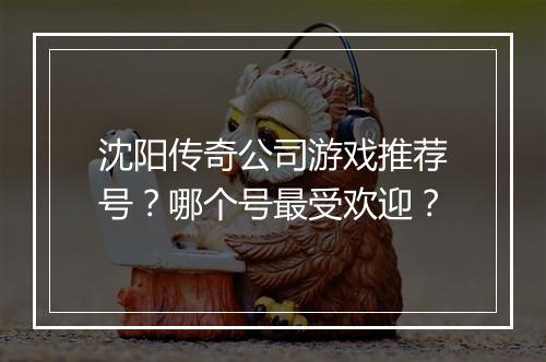 沈阳传奇公司游戏推荐号？哪个号最受欢迎？