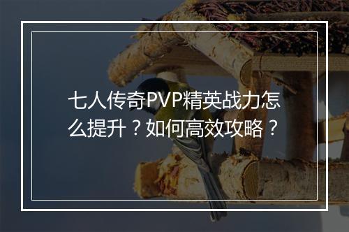 七人传奇PVP精英战力怎么提升？如何高效攻略？