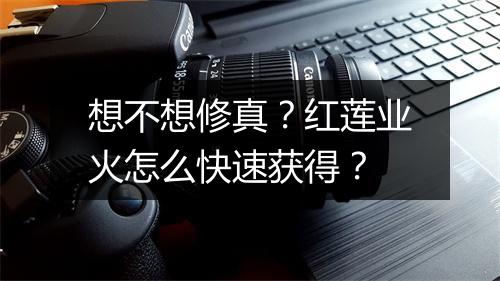 想不想修真？红莲业火怎么快速获得？