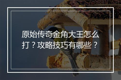 原始传奇金角大王怎么打？攻略技巧有哪些？