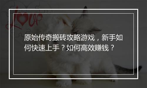 原始传奇搬砖攻略游戏，新手如何快速上手？如何高效赚钱？