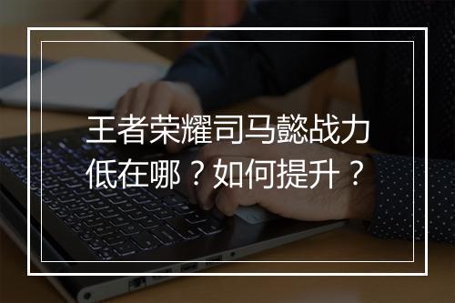 王者荣耀司马懿战力低在哪？如何提升？