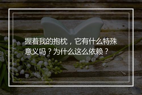 握着我的抱枕，它有什么特殊意义吗？为什么这么依赖？