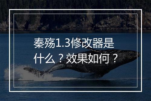 秦殇1.3修改器是什么？效果如何？