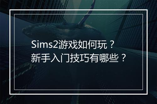 Sims2游戏如何玩？新手入门技巧有哪些？