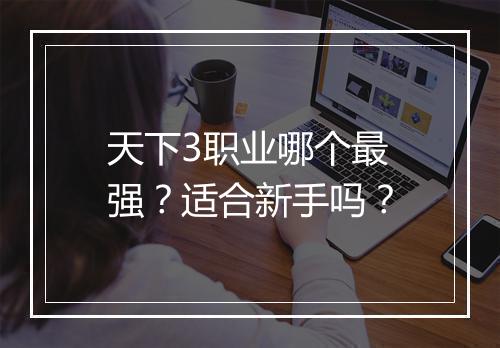 天下3职业哪个最强？适合新手吗？