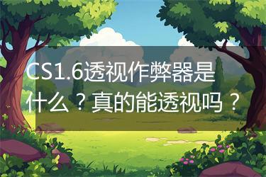 CS1.6透视作弊器是什么？真的能透视吗？