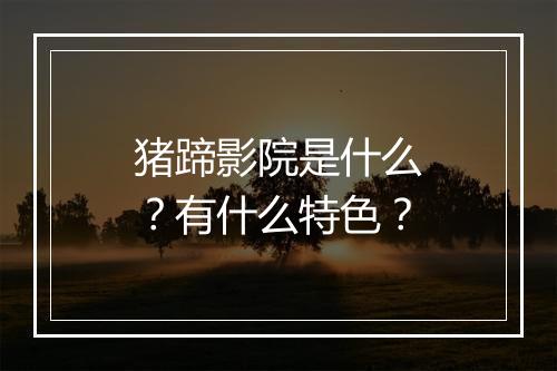 猪蹄影院是什么？有什么特色？