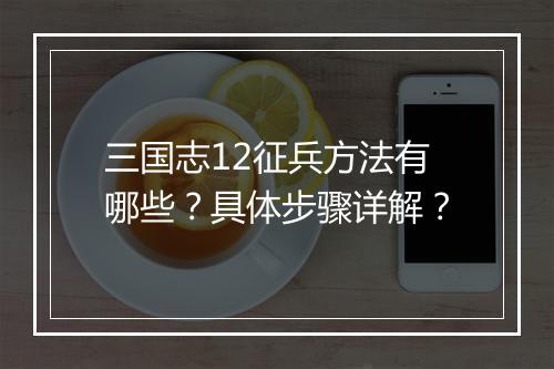 三国志12征兵方法有哪些？具体步骤详解？