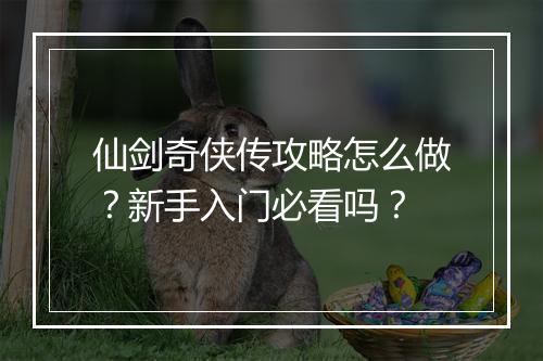 仙剑奇侠传攻略怎么做？新手入门必看吗？