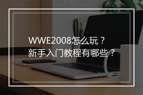 WWE2008怎么玩？新手入门教程有哪些？