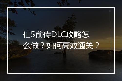仙5前传DLC攻略怎么做？如何高效通关？